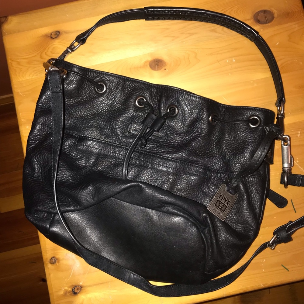 Black soft leather Frye purse